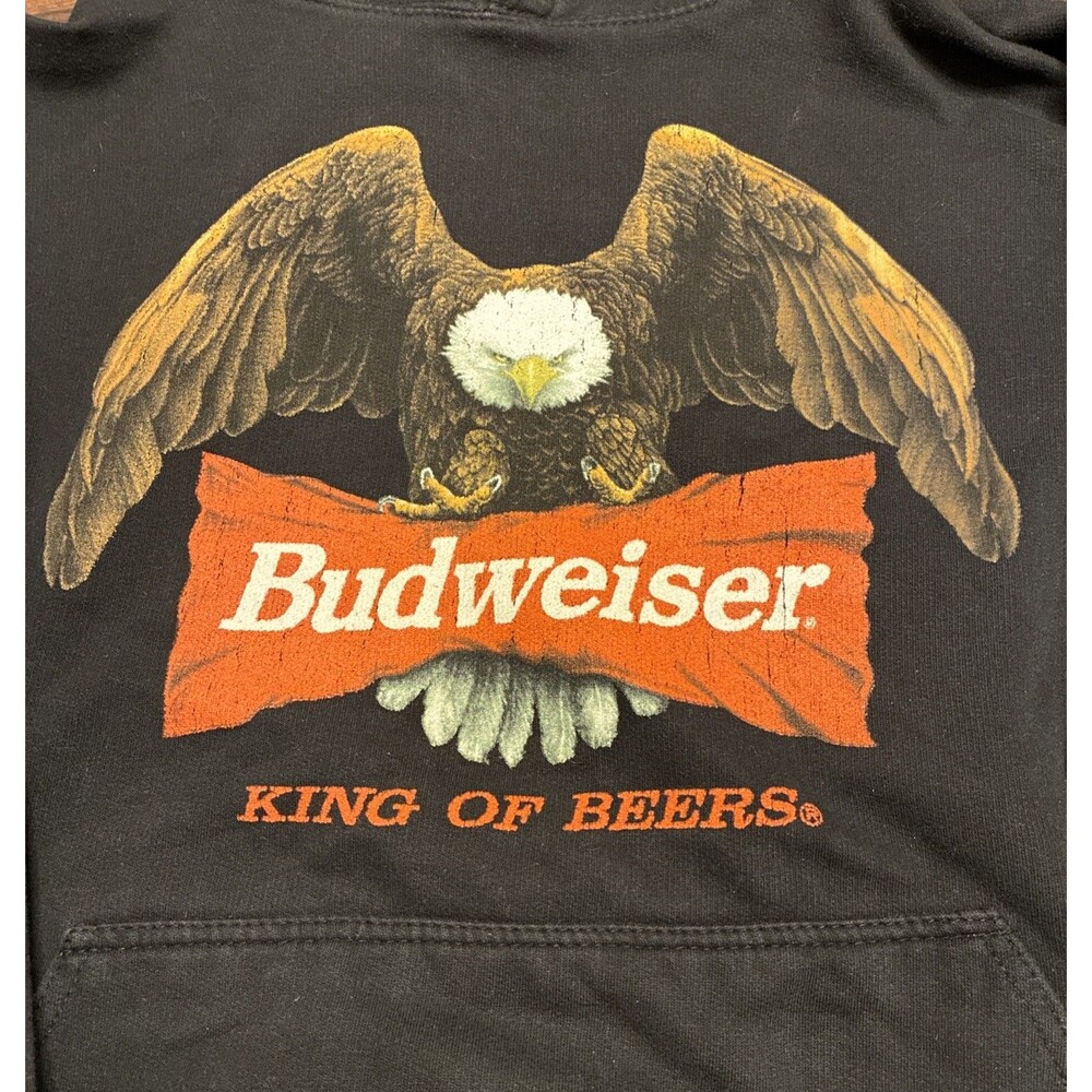 Y2K Budweiser Pacsun Pullover Mens Medium King Of Beers Black Hooded